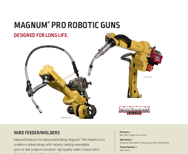 Lincoln Magnum PRO 550 Robotic Gun Fanuc 100iC/120iC Air Blast ...