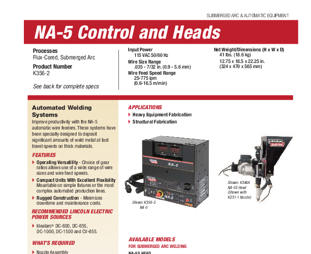 Lincoln Electric NA-5S Wire Drive Head Assembly (142:1 Ratio) | Welders ...