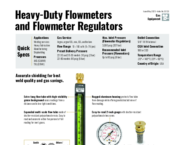 Miller 16531 Heavy-Duty Shielding Gas Flowmeter - Argon/CO2/Helium ...