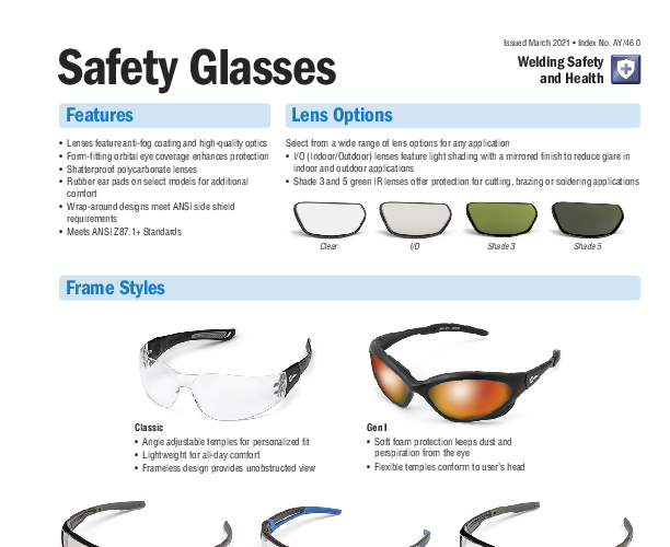 Miller Classic Series Clear Safety Glasses, Frameless | Welders Helper