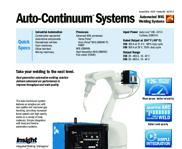 Miller Auto-Continuum 350 Robotic Welding System with Centerpoint ...