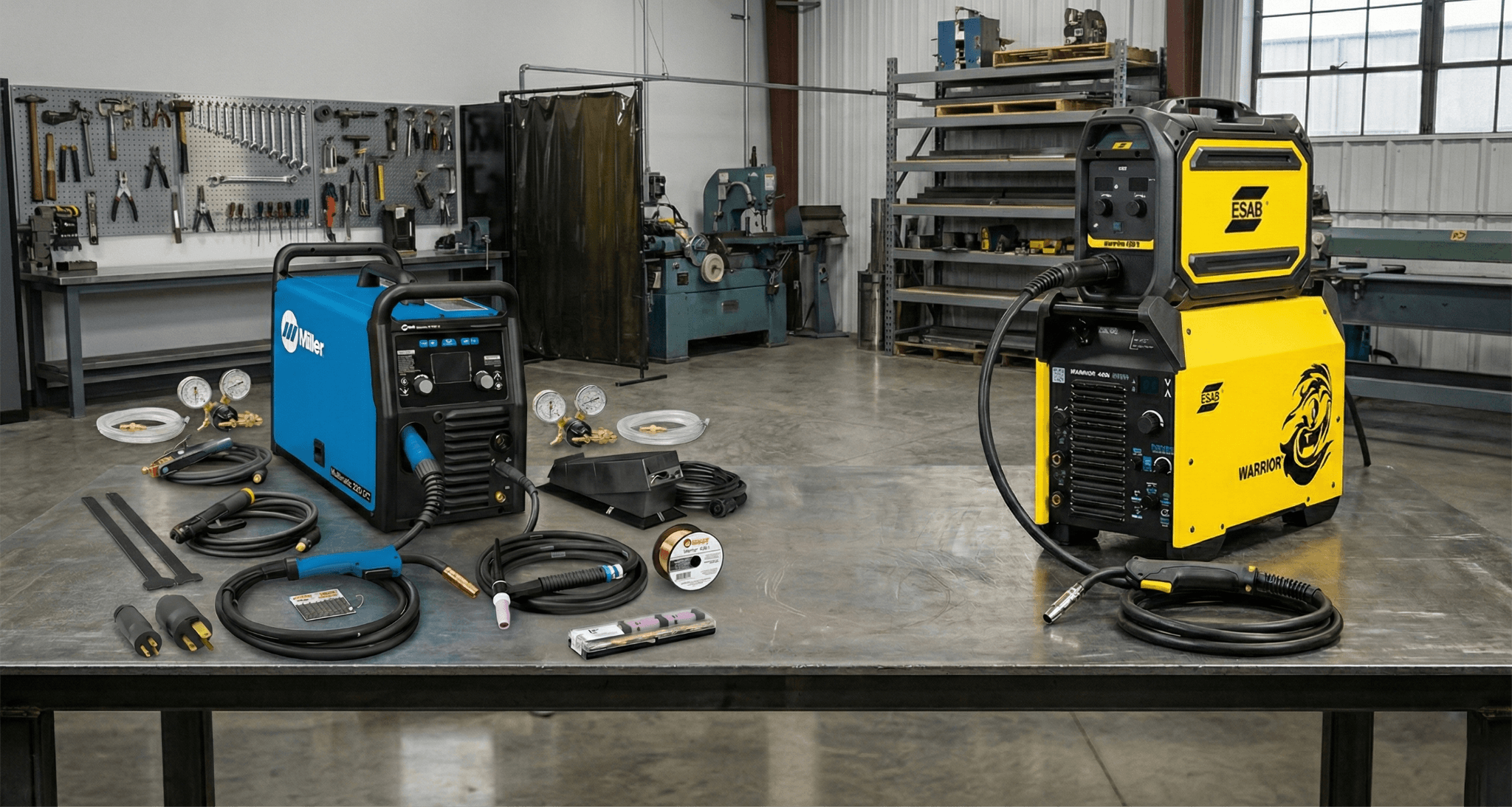 Photo of two machines on a welder's table