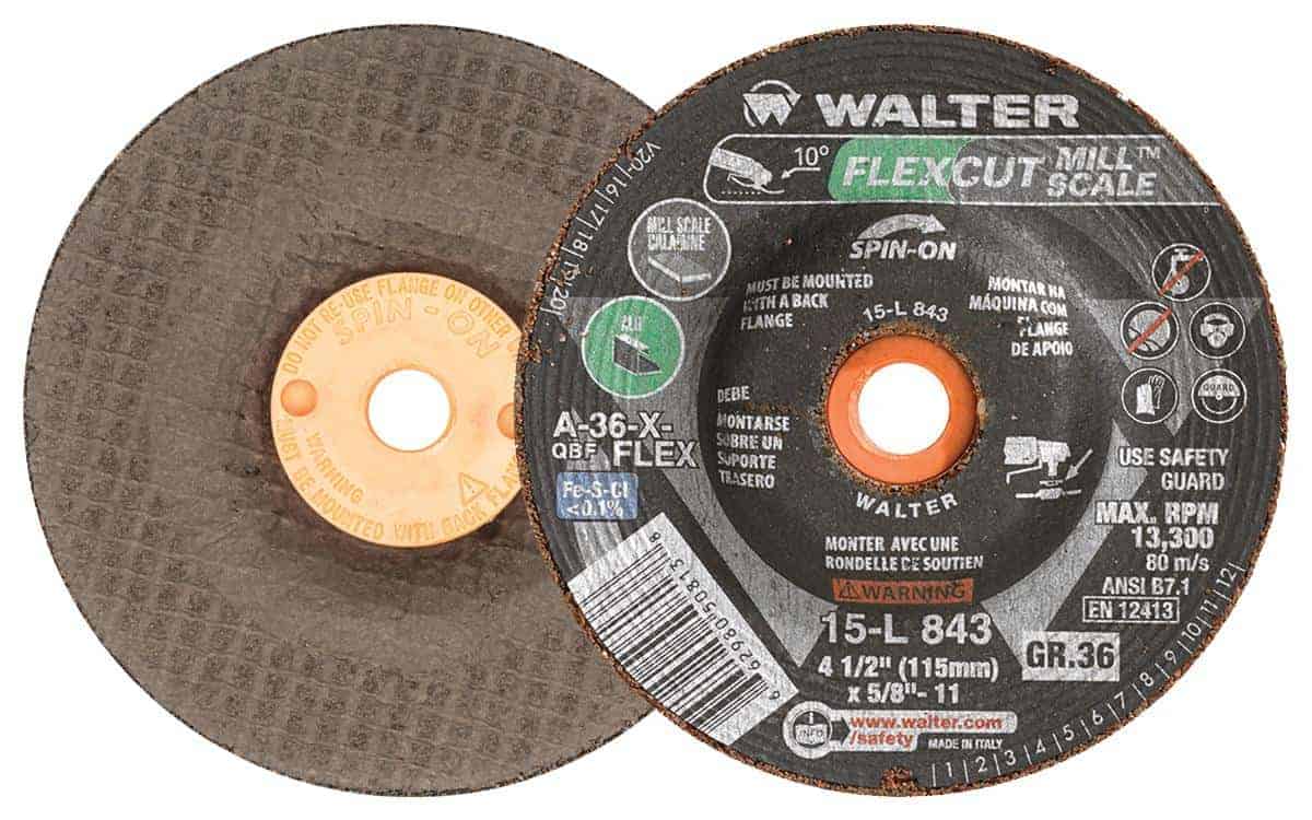 Walter Flexcut Mill Scale 4.5-inch Blending Disc Grit 36