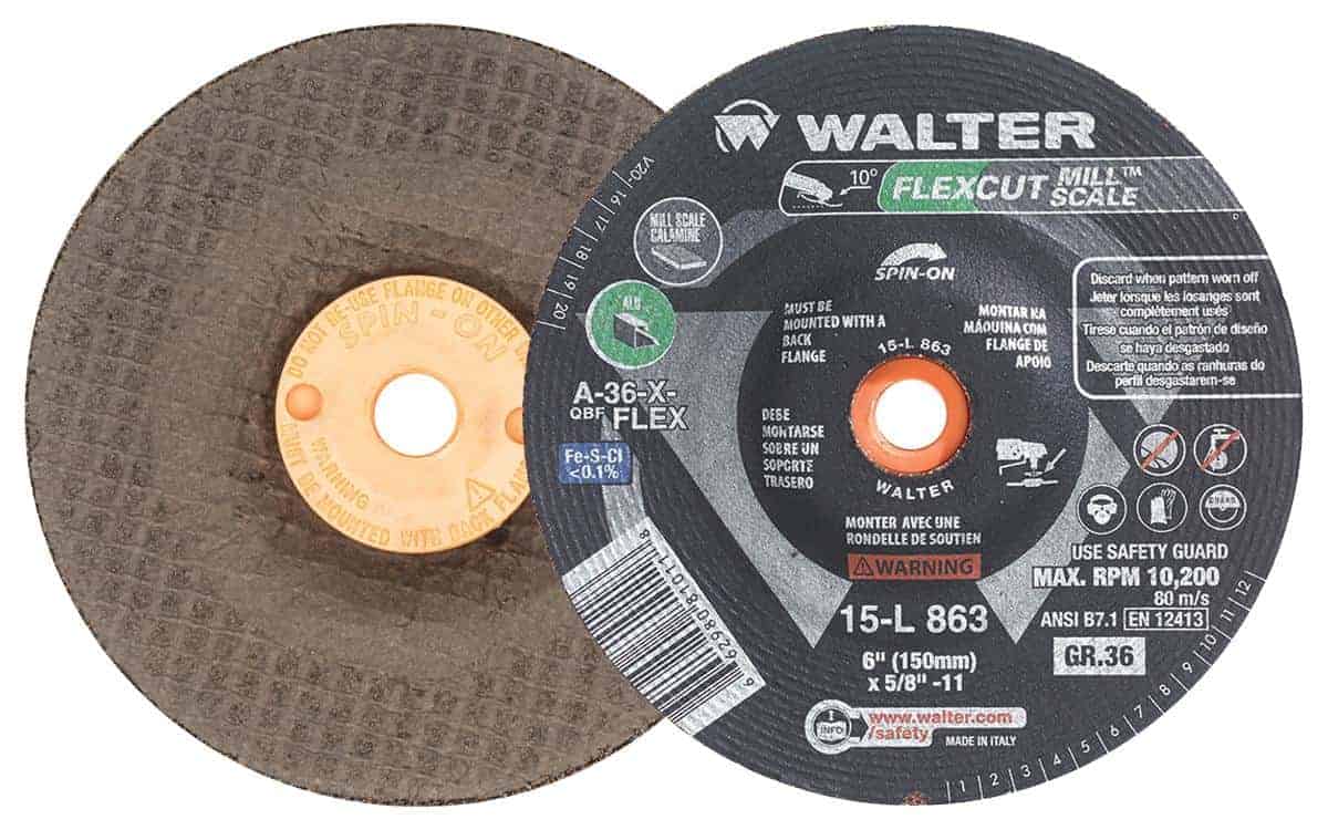 Walter Flexcut Mill Scale Flexible Blending Disc 6-Inch 36 Grit