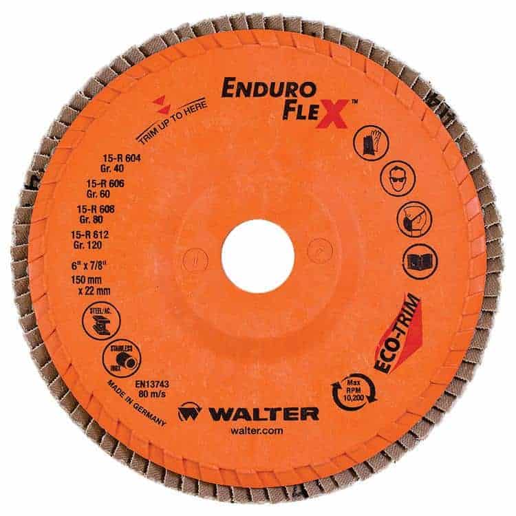 Walter Enduro-Flex 6-Inch 120 Grit Trimmable Flap Disc with 5/8-11 Hub