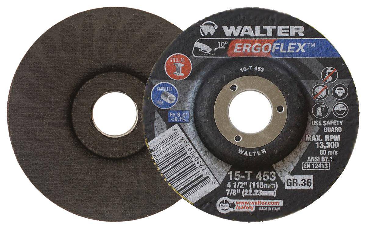 Walter ErgoFlex 4.5-Inch Flexible Grinding Wheel 80 Grit Type 29