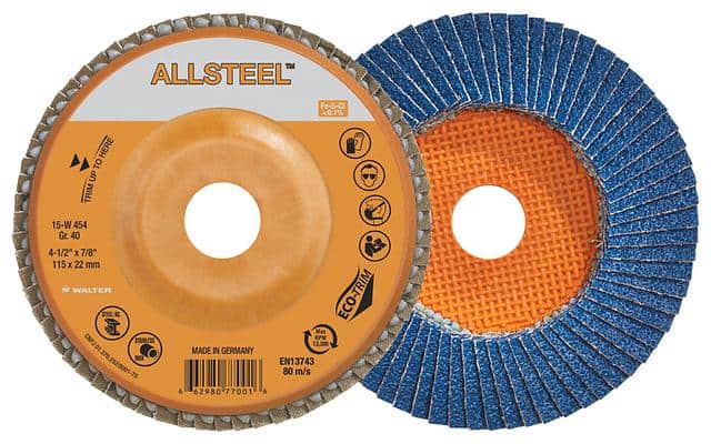 Walter ALLSTEEL 4.5 Inch Zirconia Flap Disc 60 Grit Type 27