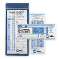 Miller Metric Welding Calculator Set - MIG, TIG, Stick Slide Charts