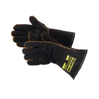 Trac Black Series Heavy-Duty Leather Welding Gloves - Large