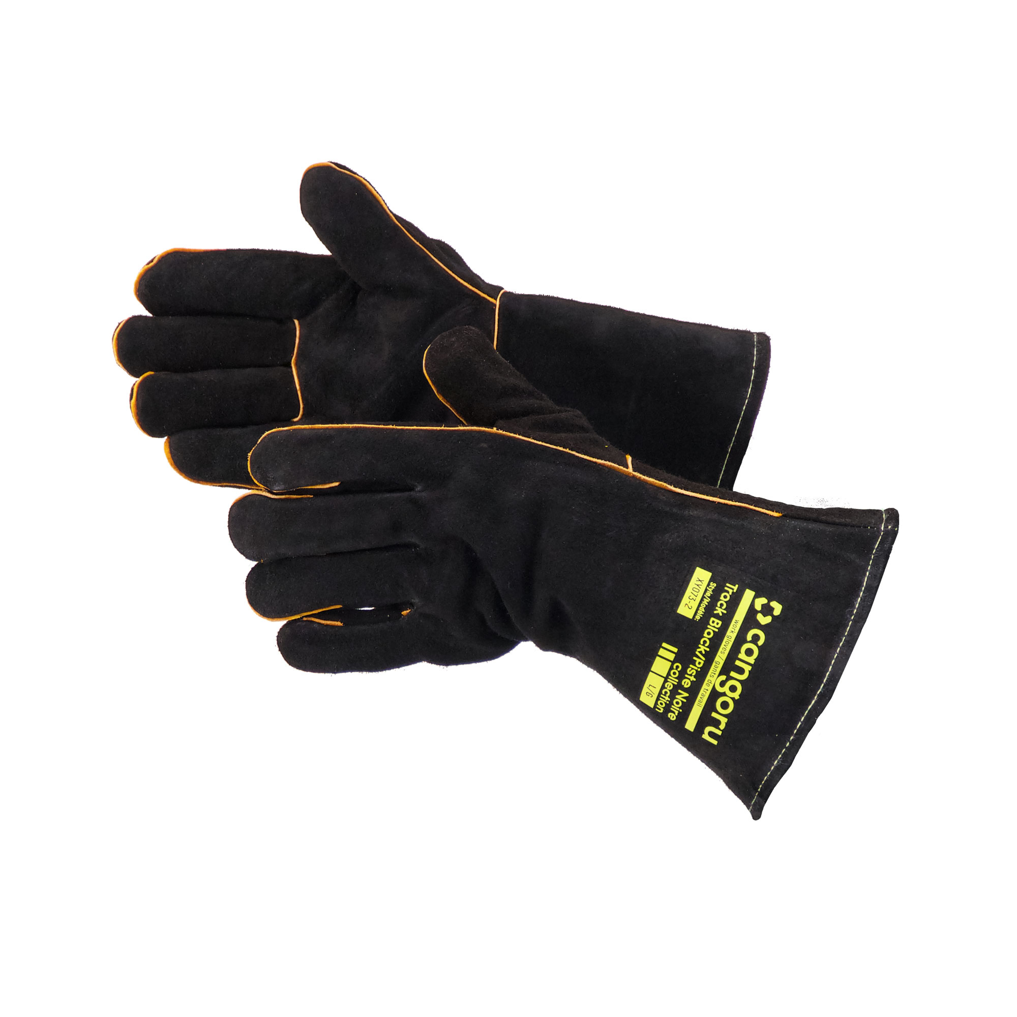 Trac Black Series Heavy-Duty Leather Welding Gloves - Large