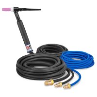 CK18 400A Water-Cooled TIG Torch Kit, 25ft 3-Piece Super-Flex, Rigid Head