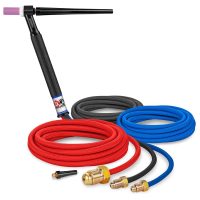 CK Worldwide CK20 Water-Cooled TIG Torch, 250A, 12.5ft, 3-Piece Super-Flex, Rigid