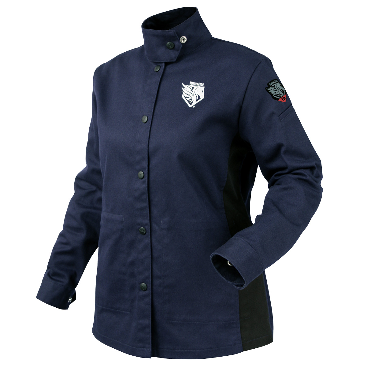 Angel Fire Women's FR Welding Jacket, Navy/Black, Large